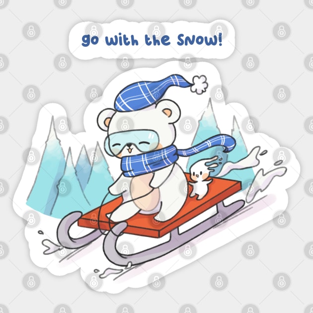 Go with the snow Sticker by white flame art